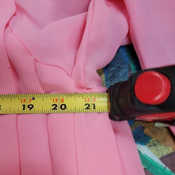 Vintage Star World Pink Pleated Dress with floral lace detail - style 2206 - Picture 6 of 10